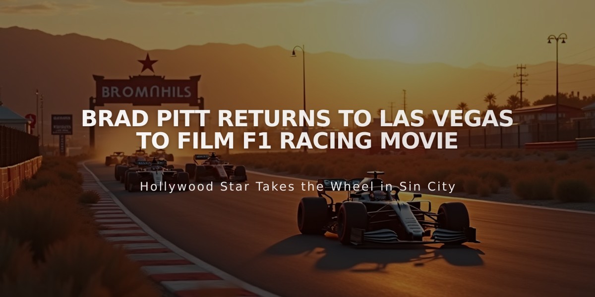 Brad Pitt Returns to Las Vegas to Film F1 Racing Movie