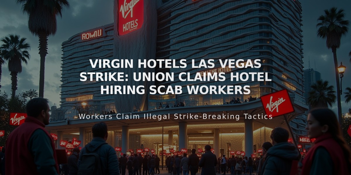 Virgin Hotels Las Vegas Strike: Union Claims Hotel Hiring Scab Workers