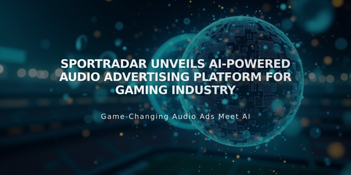 Sportradar Unveils AI-Powered Audio Advertising Platform for Gaming Industry