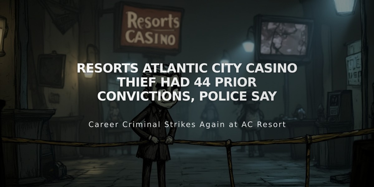 Resorts Atlantic City Casino Thief Had 44 Prior Convictions, Police Say