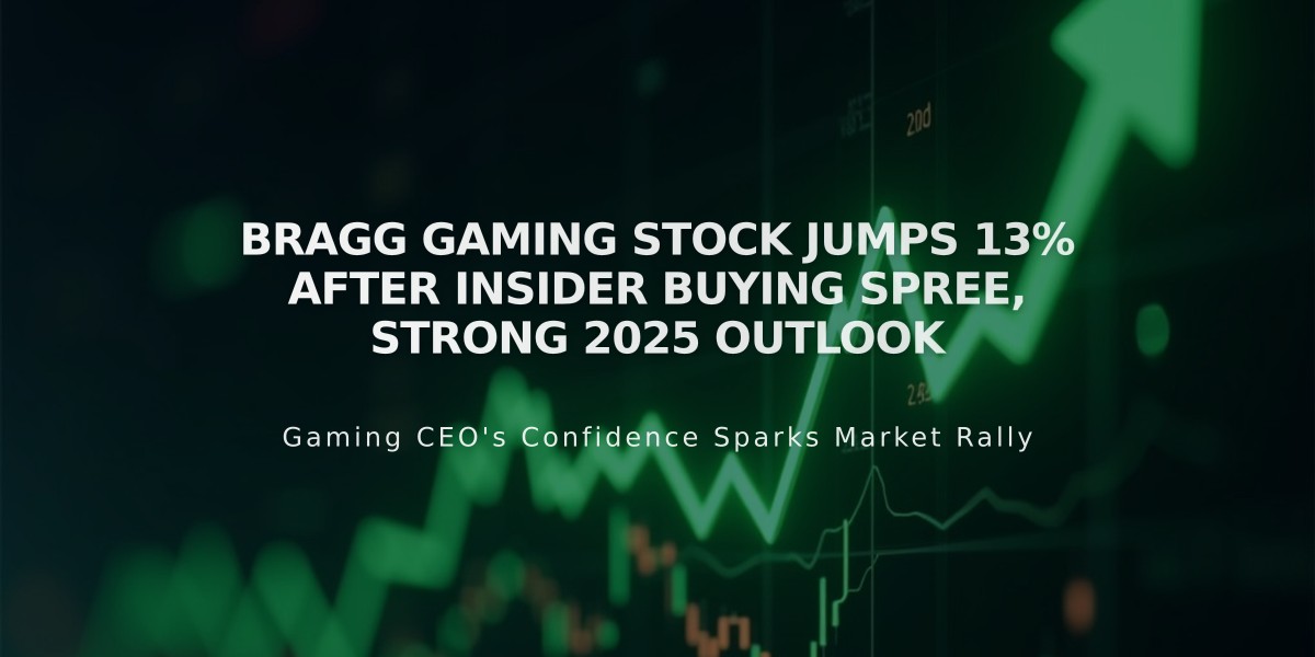 Bragg Gaming Stock Jumps 13% After Insider Buying Spree, Strong 2025 Outlook