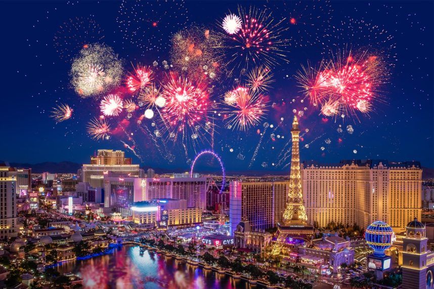 Vegas Strip July 4th fireworks display