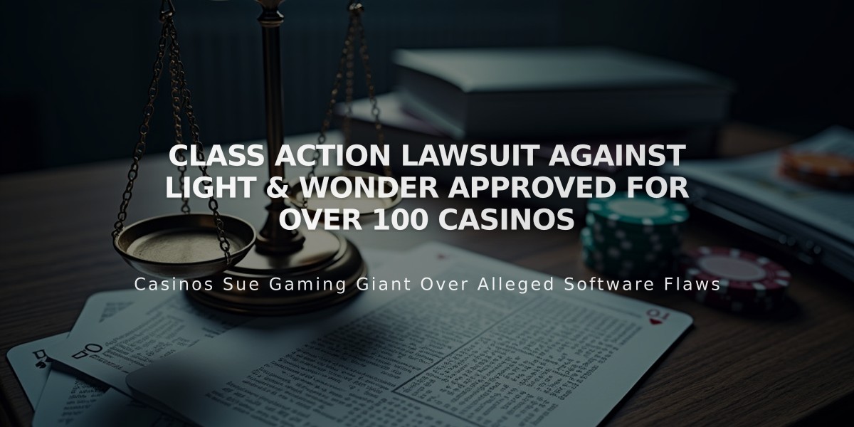 Class Action Lawsuit Against Light & Wonder Approved for Over 100 Casinos