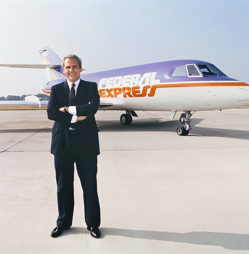 FedEx founder Fred Smith near aircraft