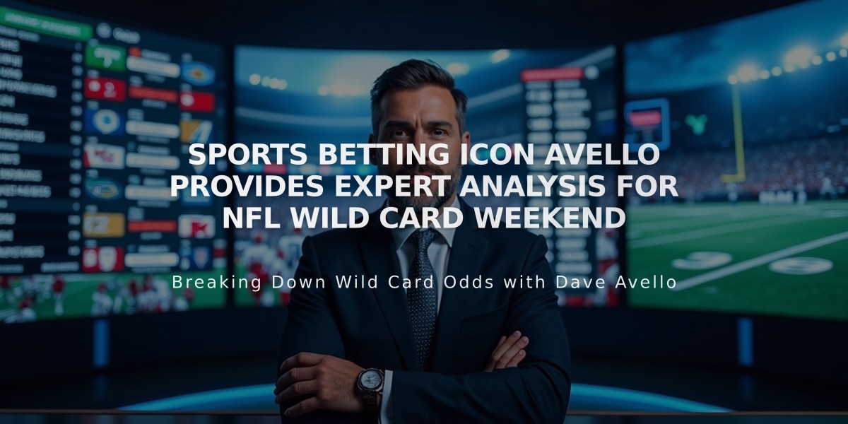 Sports Betting Icon Avello Provides Expert Analysis for NFL Wild Card Weekend