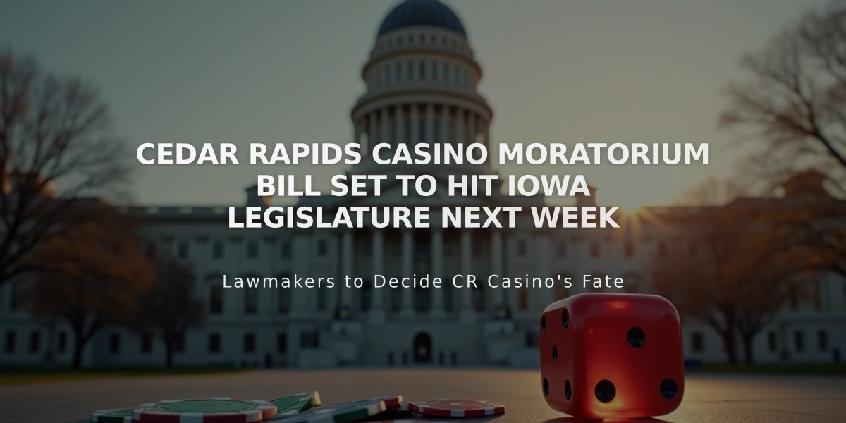 Cedar Rapids Casino Moratorium Bill Set to Hit Iowa Legislature Next Week