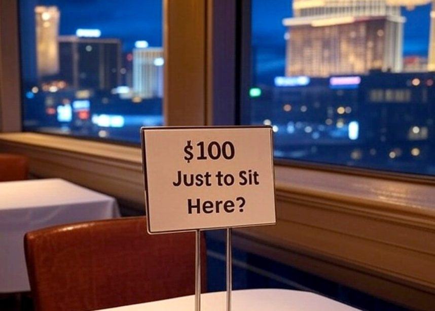 "$100 bill on restaurant table"