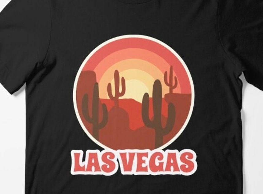 Black t-shirt with saguaro cactus design