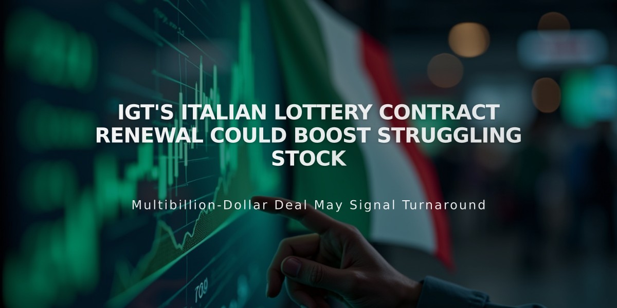 IGT's Italian Lottery Contract Renewal Could Boost Struggling Stock